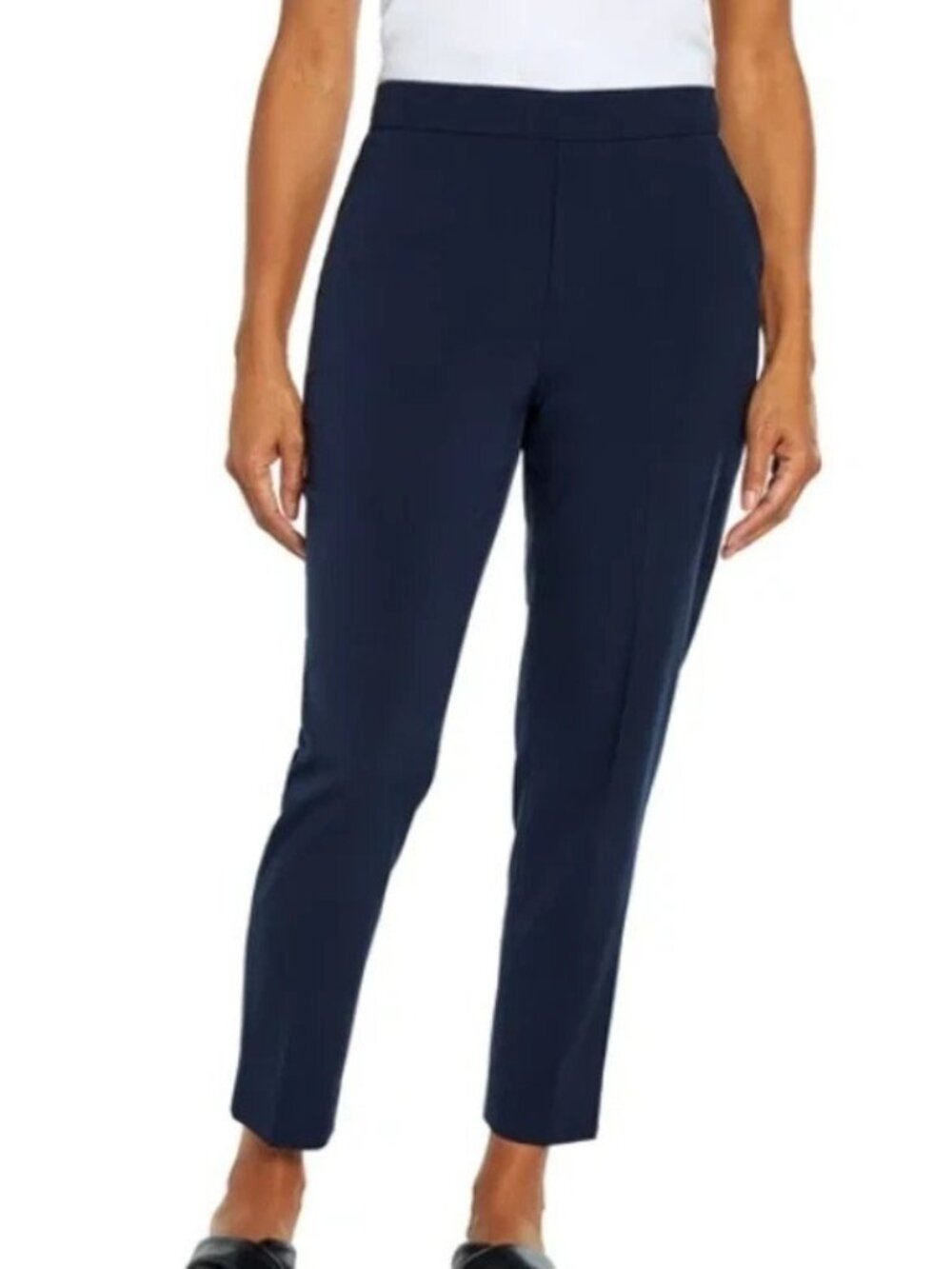 NWT Banana Republic Women's 10 Tapered Pull-On Dress Pants Navy J1931